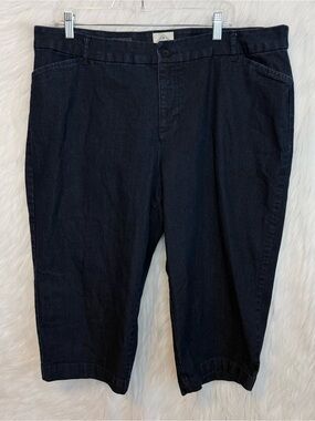 NWOT St. John’s Bay Dark Blue Wash Capri Jeans Cropped NEW High Waist